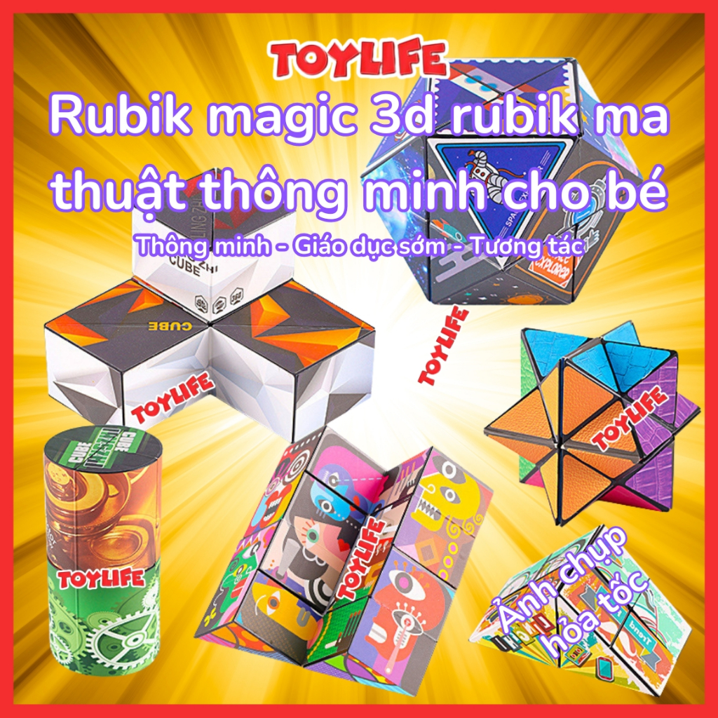 Rubik magic 3d rubik ma thuật thông minh cho bé rubic ma thuật magic cube khối lập phương biến hình 
