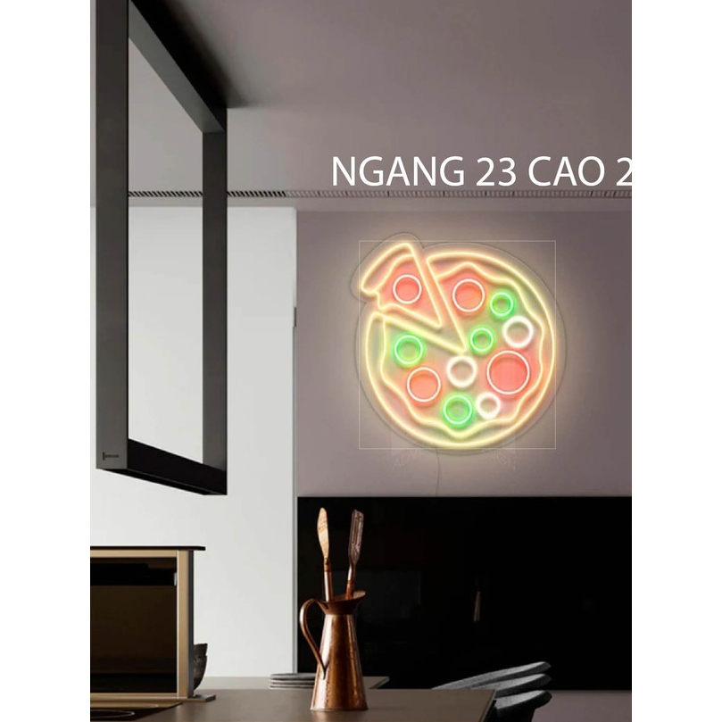 Đèn LED Neon Hình Pizza nghệ thuật ánh sáng – Decor Treo Tường Văn Phòng, Quán Cafe, Chill House