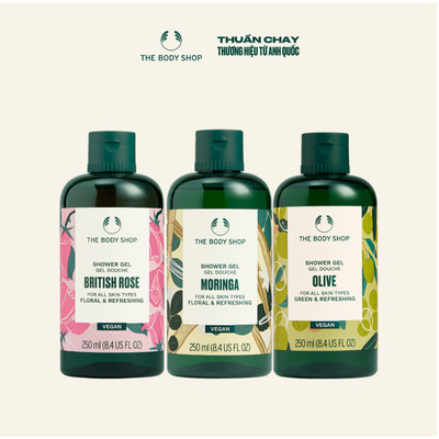 Combo Sữa Tắm Thiên Nhiên Hương British Rose & Moringa & Olive 250ml The Body Shop