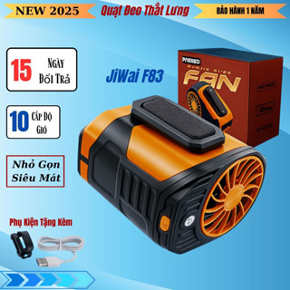  Quạt Mini Đeo Thắt Lưng JiWai F83   New 2025   . Quạt đeo cổ đeo hông pin trâu - JiWai F83 