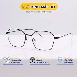  Gọng kính cận đa giác nam nữ LILY EYEWEAR chất liệu kim loại cao cấp chắc chắn mắt đa giác thanh mảnh 282308 