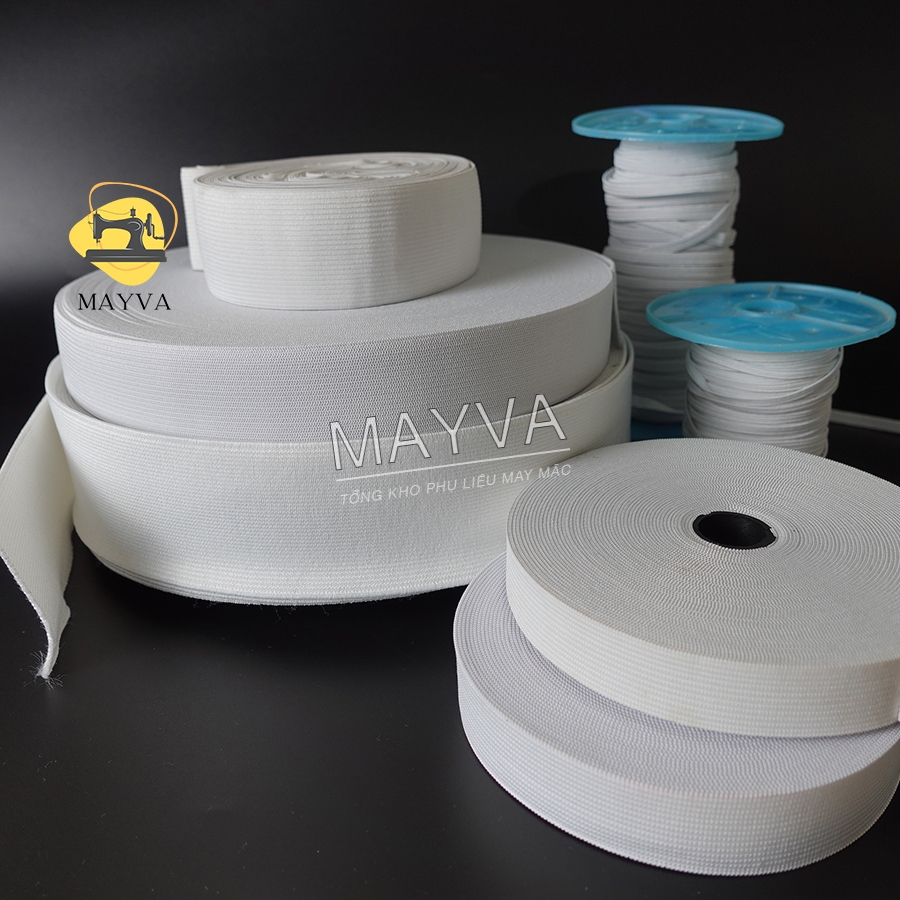 5 Mét Dây thun quần, dây chun quần 3ly 5ly 1cm 2cm 2.5cm 3cm 3.5cm 4cm 5cm - phụ liệu may mặc