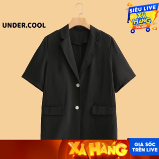 Áo Blazer Nữ ngắn tay UNDERCOOL Cộc Tay Dáng Rộng mầu đen, trắng , be , 2 cúc khoác ngoài AV07