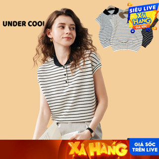  Áo Len Cộc Tay Hến UNDERCOOL Cổ Tròn Kẻ Ngang 3 Màu Đen Trắng Be ACT33 