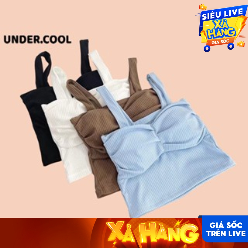 Áo Bra Gân Tăm UNDERCOOL Nhún Ngực Thun Tăm Có Kèm Mút AB25