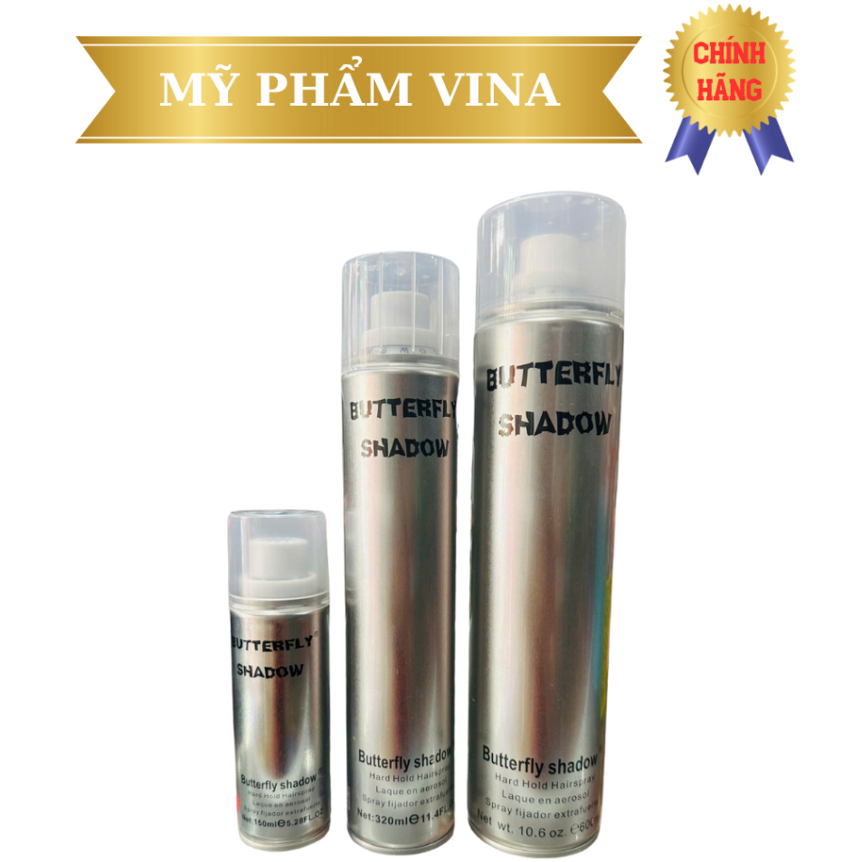 (HÀNG LOẠI 1) KEO XỊT TÓC (GÔM BẠC) BUTTRELFY SHAODOW 600ml