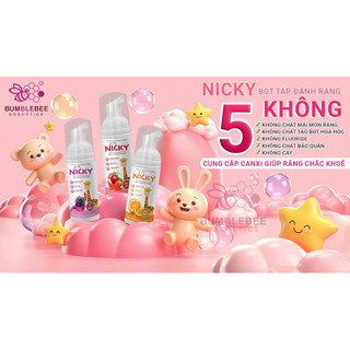Kem Đánh Răng Dạng Bọt Nicky Cho Bé - An Toàn Khi Nuốt, Chống Sâu Răng - 60ml Chính Hãng