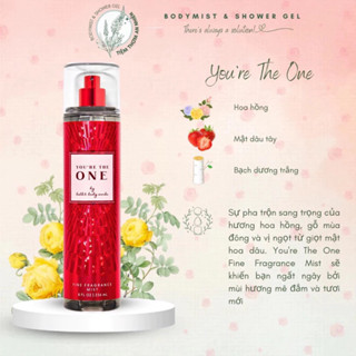 Xịt thơm toàn thân Bath And Body Works 236ML , Body mist You'r The One xịt thơm toàn thân chuẩn hàng Mỹ Auth