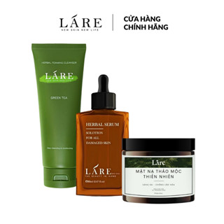 Bộ 3 Trị Mụn Se Khít Lỗ Chân Lông Đều Màu Da Sữa Rửa Mặt - Ver 1 50ml - Mặt Nạ Thảo Mộc Lare