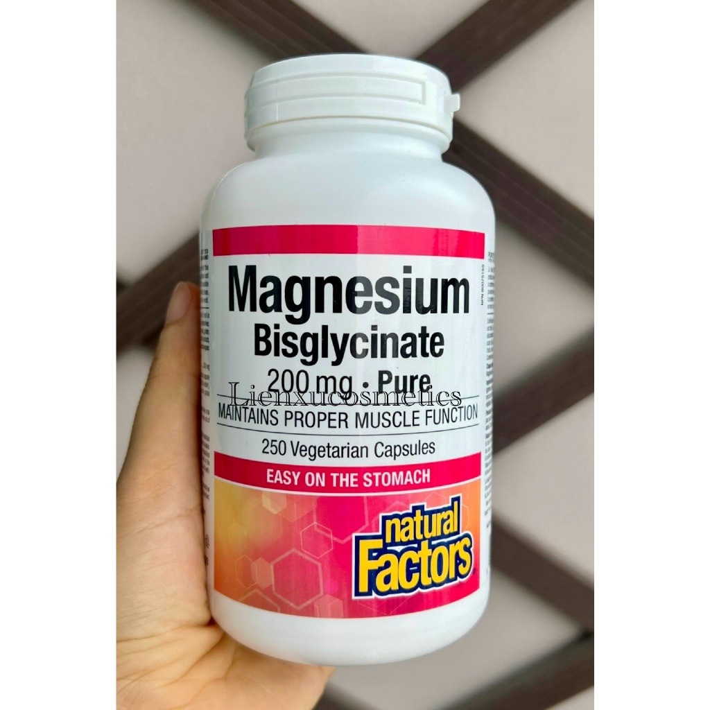 Viên uống bổ sung Magie Natural Factors Magnesium bisglycinate 200mg
