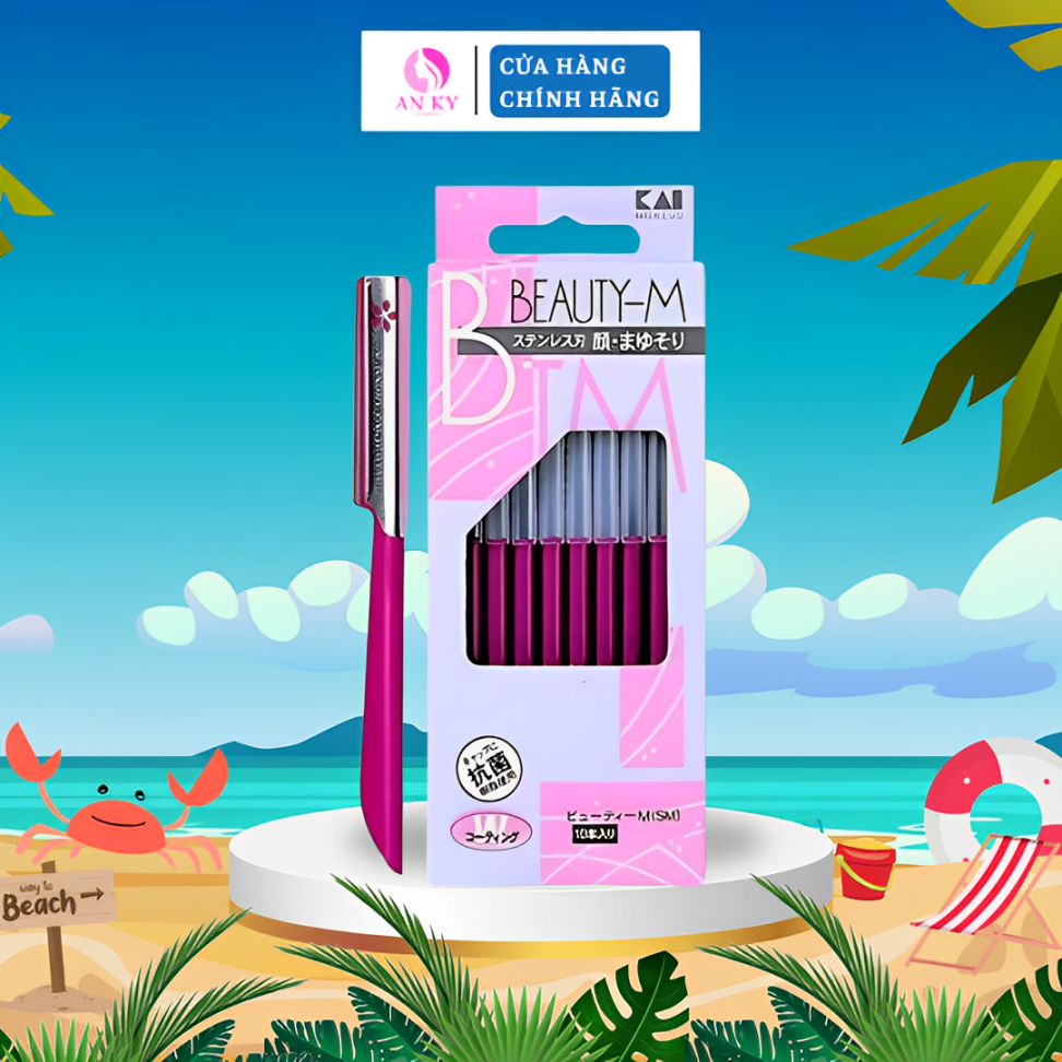 Hộp 10 Dao Cạo Lông Mày KAI Beauty Razor Nhật Bản