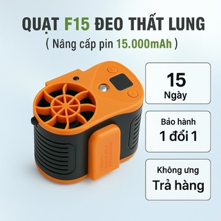  Quạt Đeo Thắt Lưng Mini F15 Hàng Cao Cấp Thời Gian Sử Dụng 14-30 Giờ Liên Tục Dung Tích 15000mAH Tích Hợp Sạc Dự Phòng 