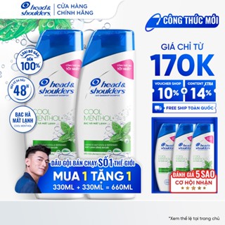 Mua 1 Tặng 1 - Dầu Gội Sạch Gàu HEAD & SHOULDERS Bạc Hà/ Giảm Ngứa Da Đầu Chai 330ml x 2