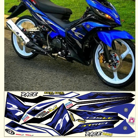 TEM RỜI EXCITER 135 LC135 XANH ĐEN DECAL 3 LỚP