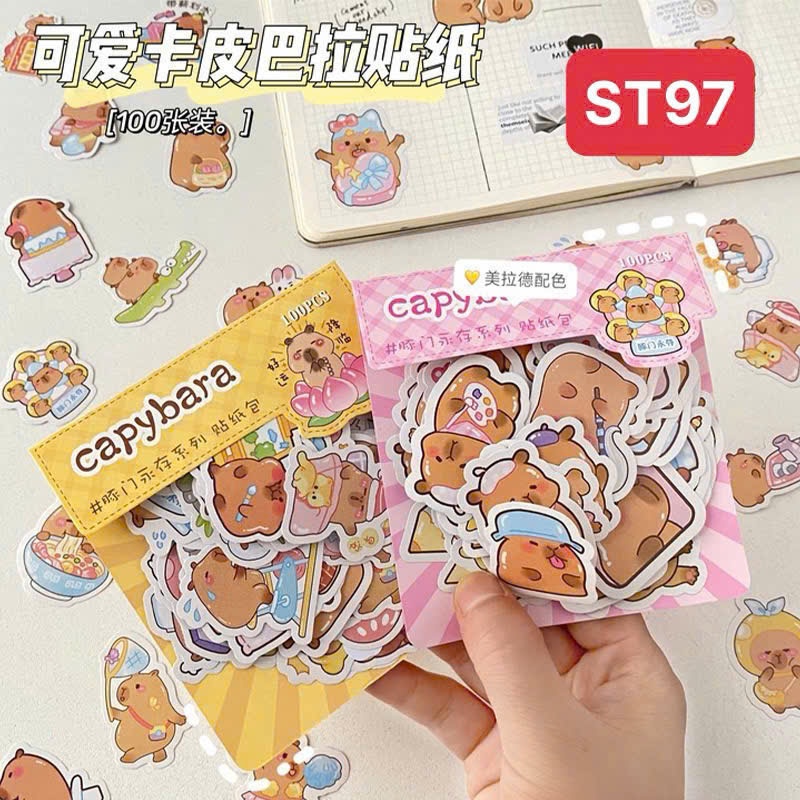Set 100 miếng sticker rời cappybara - shop Liam