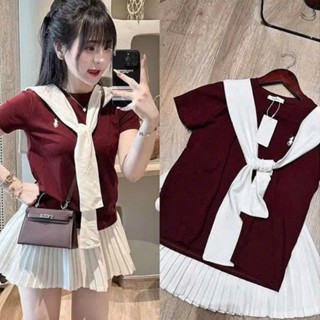 Set Đồ Nữ Sang Chảnh ,set chân váy xếp ly,+ kèm khăn xịn sò sành điệu hot trend