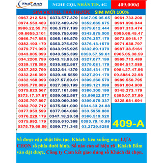 Viettel 09 đẹp - Chọn số - Sim Trả TRước, 4G, nghe gọi, Toàn quốc, Sim có những gói cước 4g hấp dẫn