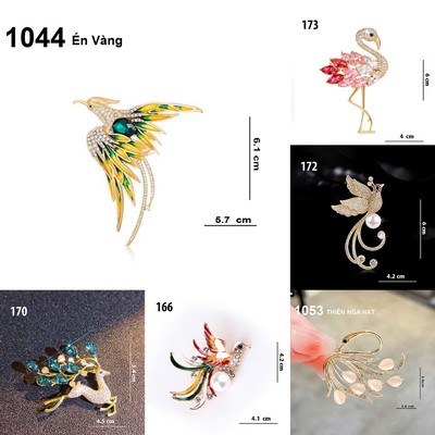 GOTI - Tag Cài Áo Hình Chim Én Cao Cấp Kiểu Phụ Kiện Charm Cài Sang Trọng 1044
