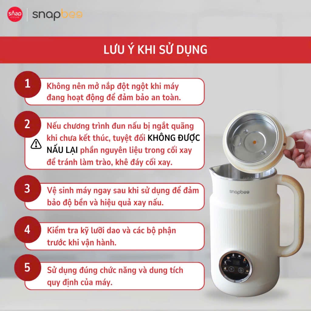 Máy Làm Sữa Hạt SNAPBEE CB1200 Bảo Hành Chính Hãng 24 Tháng
