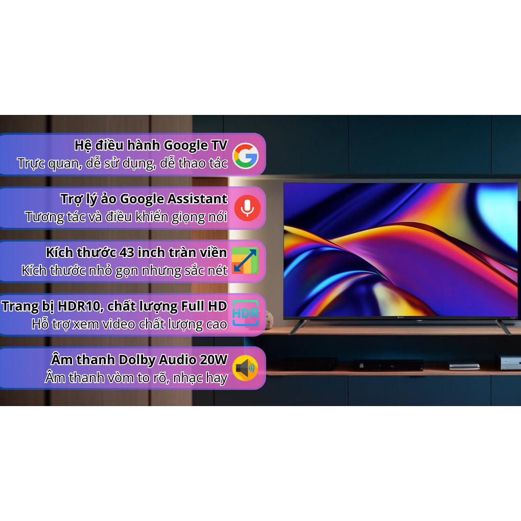 Google Tivi Casper FHD 43 inch 43FGK610 2024 - Thái Lan