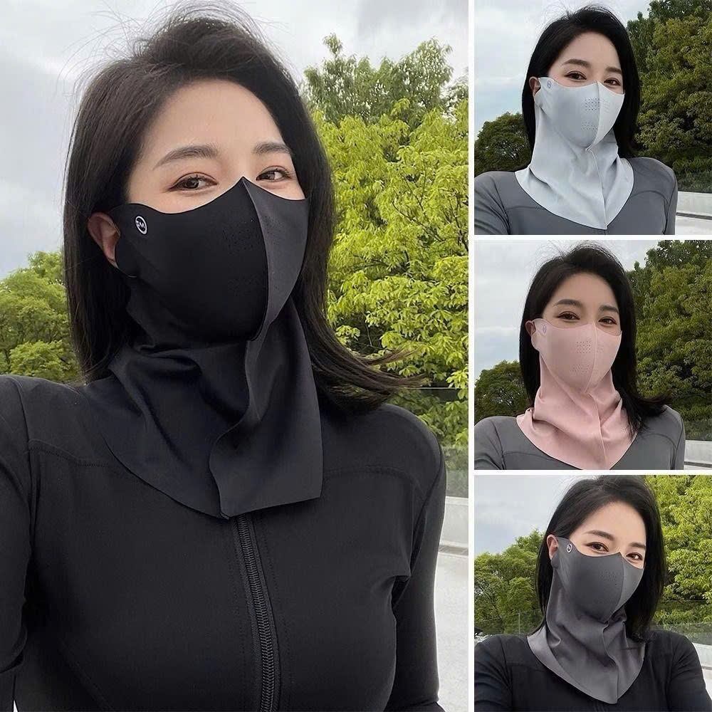 [KH]K25 Khẩu Trang Vải Lụa Mát Lạnh Che Cổ Che Mặt, Chống Tia UV Thoáng Khí Mặt Nạ Chống Nắng