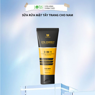 Sữa Rửa Mặt Nam MENGEN VITA ENERGY BRIGHTENING CLEANSER 100ml – 3 Trong 1, Làm Sạch Sâu, Tẩy Trang & Bọt Cạo Râu