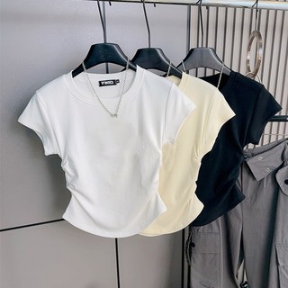  Áo Thun Nữ Babytee Cổ Tròn – Nhún Sườn Tôn Dáng Tay Ngắn Freesize Dưới 60kg 4 Màu Xinh Xỉu 