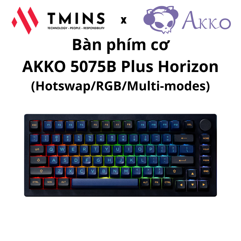 Bàn phím cơ AKKO 5075B Plus Horizon (Hotswap/RGB/Multi-modes) - Hàng chính hãng