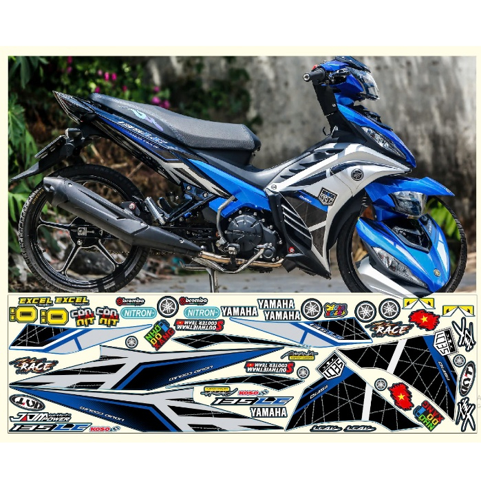 TEM RỜI EXCITER 135 LC135 NHIỀU MÀU DECAL 3 LỚP