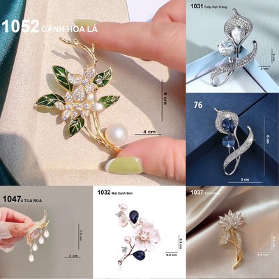 GOTI - Ghim Cài Áo Dành Cho Nữ Kiểu Ghim Cài Áo Hình Hoa Lá Sang Trọng 1052