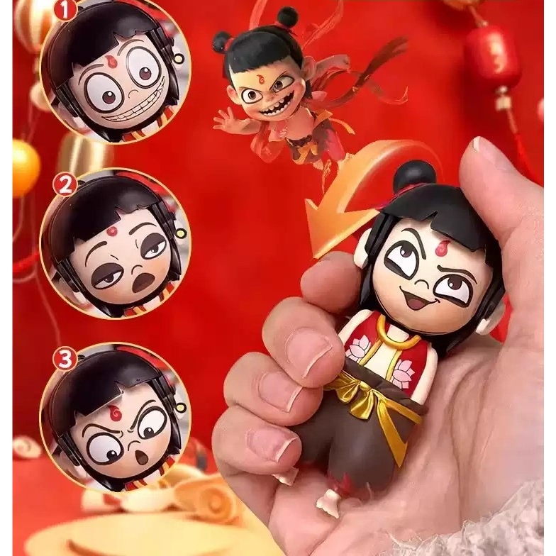 Móc khóa SNACKBAR NaTra biến hình, Mô hình đồ chơi Na tra Móc chìa khóa Nezha Ngao Bính hoạt hình