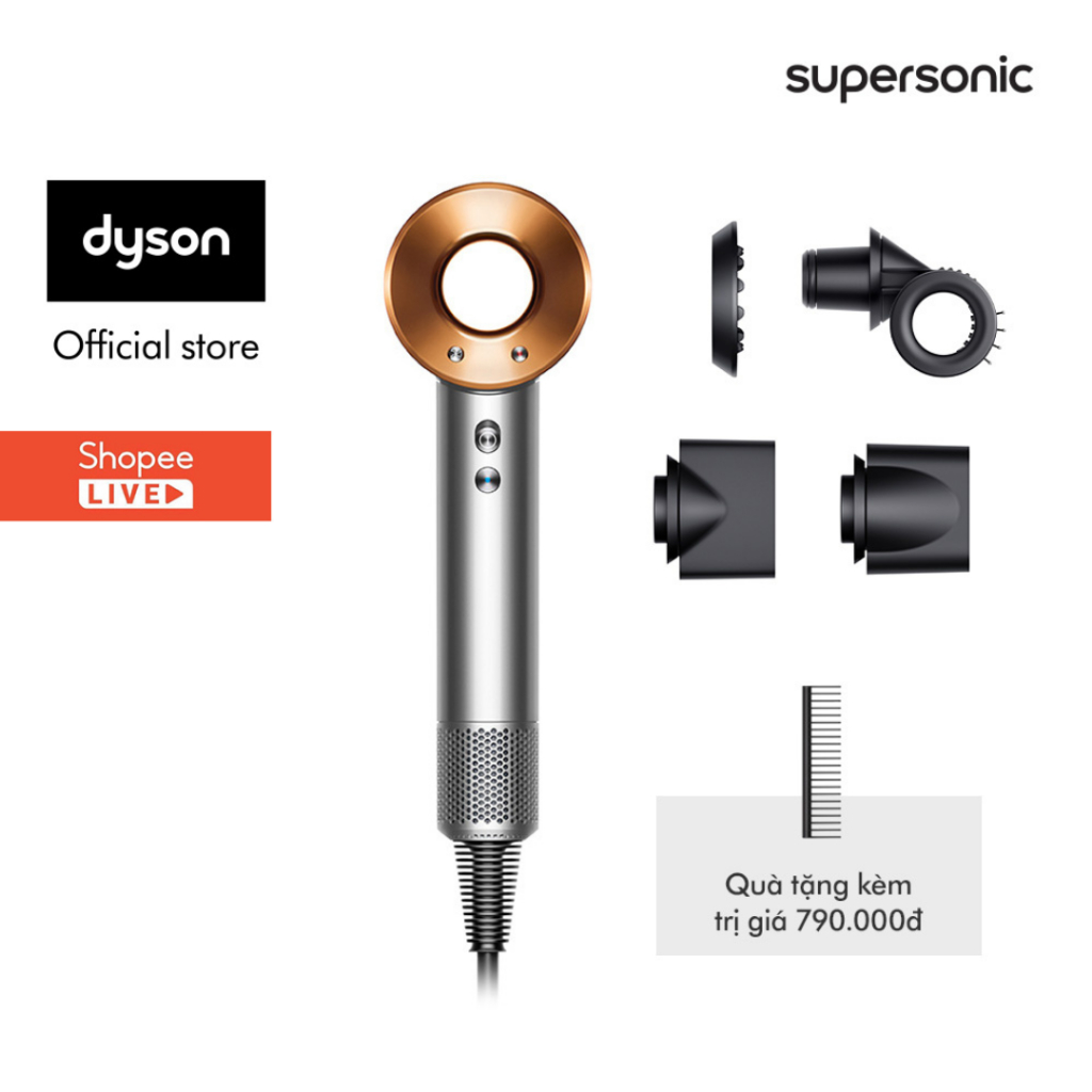 [19H 23.4 Shopee Live x Dyson] Máy sấy tóc Dyson Supersonic ™ HD15 (Xám Vàng Đồng)