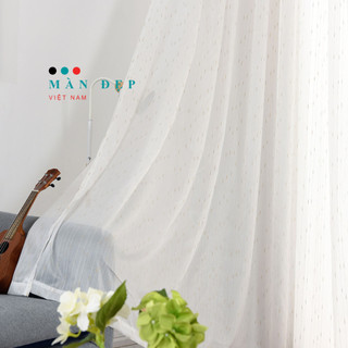  Rèm cửa sổ voan trang trí 1 lớp voan Hạt Mưa họa tiết hạt mưa nhẹ nhàng tinh tế remcuaduha 