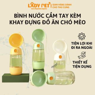 Bình Nước Di Dộng Cho Chó Mèo - Bình Đựng Thức Ăn, Nước Uống Cầm Tay Đa Năng Tiện Lợi Cho Chó Mèo