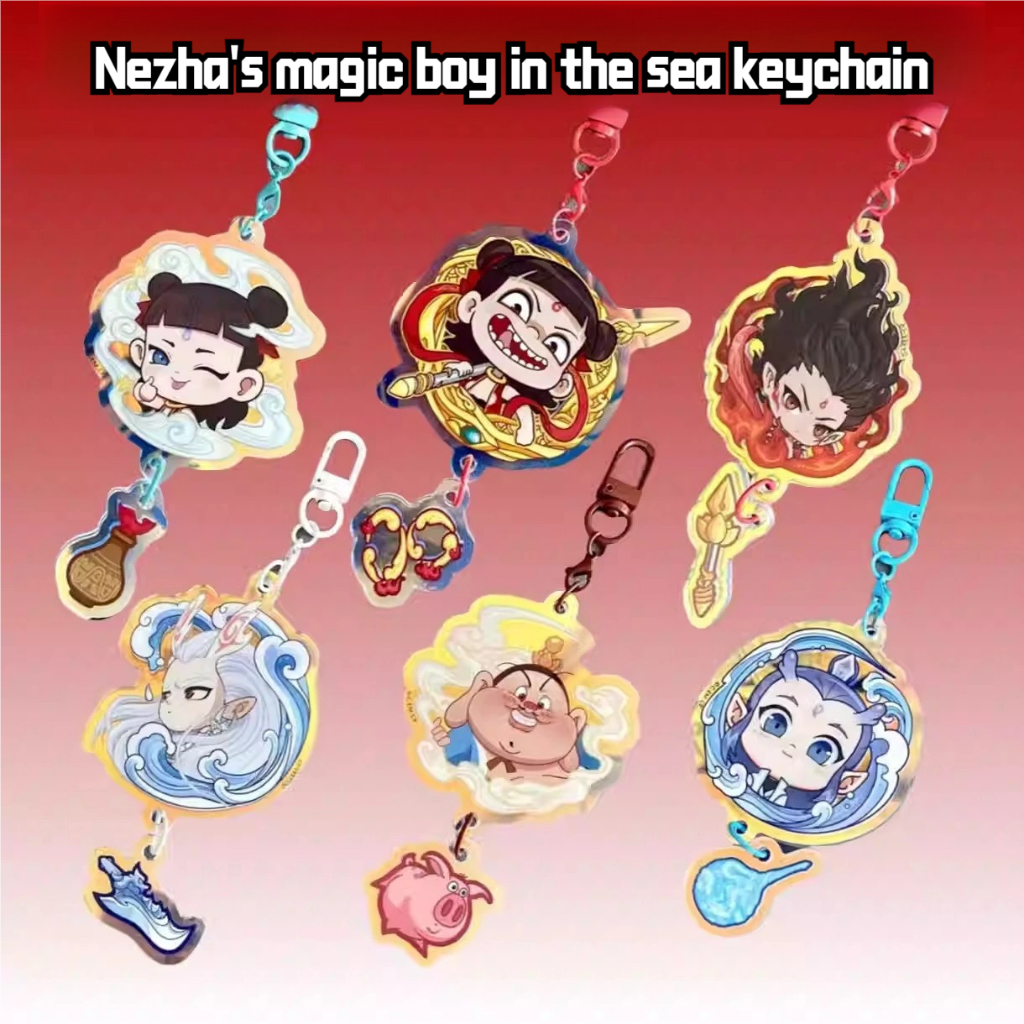 Móc khoá Natra Ma Đồng YUYU, Móc khóa acrylic hoạt hình Natra Ngao bính màu sắc tươi sáng và hoa văn