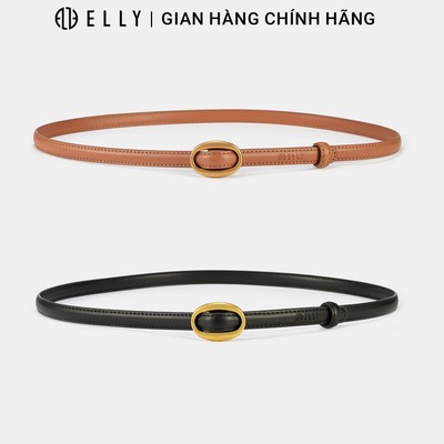 Dây lưng nữ ELLY ED83 thắt lưng da thật cao cấp khóa luồn thanh lịch thời trang