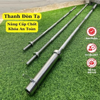 Thanh Đòn Tạ Phi 25mm, Tạ Thanh Đòn Chất Liệu Thép Mạ Inox Dài 1m5 - 1m8 (Hàng Nhập Khẩu)