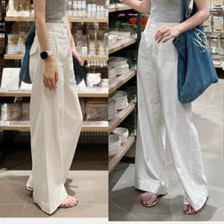 Quần ống suông rộng vải linen cotton xuất dư cao cấp mềm mát form hàng hiệu cực sang