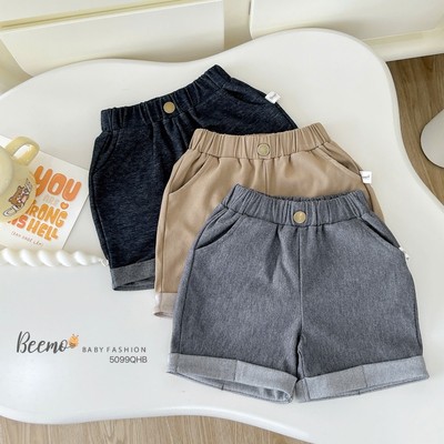 Quần short Beemo giả jean gập gấu năng động vải da cá thoáng mát cho bé trai từ 9-24kg 5099QHB