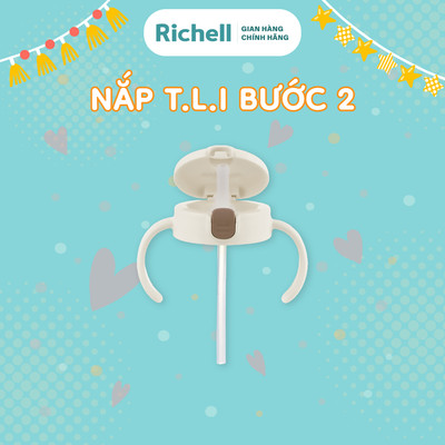 Nắp ống hút RICHELL Nhật TLI bước 2 có sẵn ống hút và gioăng | Baby