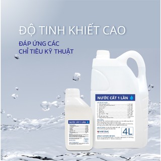 Nước cất tinh khiết Chuyên dụng - Nước cất 1 lần Chai 500mL/ 4L 💧 (Distilled water)
