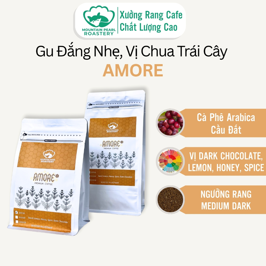 Cà phê Arabica Cầu Đất kết hợp cà phê Arabica Sơn La - Mountain Pearl Roastery - AMORE 500g