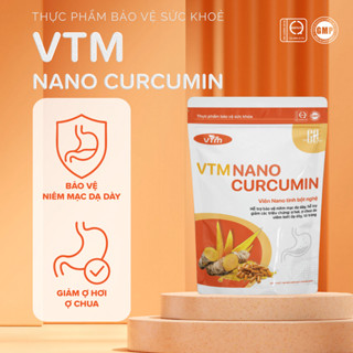 Viên uống tinh bột nghệ VTM NANO CURCUMIN hỗ trợ vấn đề viêm loét dạ dày, hành tá tràng gói 60 viên