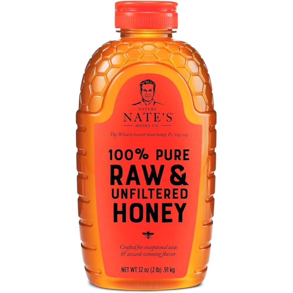 MẬT ONG NGUYÊN CHẤT Nate's 100% Pure, Raw & Unfiltered Honey - Award-Winning Taste, 910g. Squeeze Bo