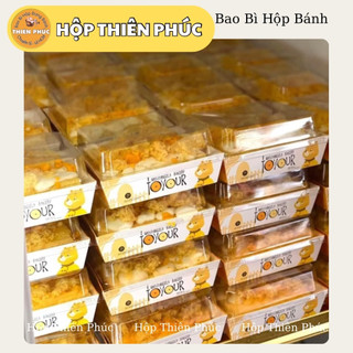 100 Hộp giấy vuông đựng bánh ngọt E1413 in họa tiết gấu vàng - Hộp 1413 in hình họa tiết gấu vàng - Hộp giấy vuông 1413