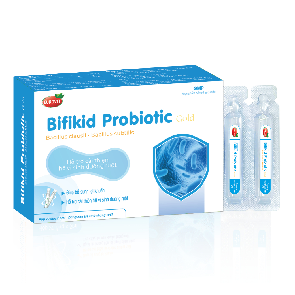 Men vi sinh BIFIKID PROBIOTIC GOLD giúp bổ sung lợi khuẩn, hỗ trợ cải thiện vi sinh đường ruột.