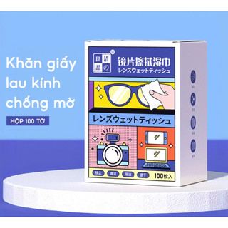 Hộp 100 Miếng Khăn Lau Kính, Lau Điện Thoại