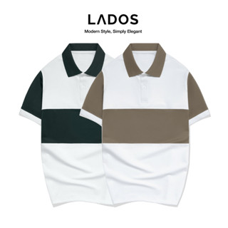 Áo Thun Polo Nam Ngắn Tay cut phối màu LADOS-9210 chất vải cá sấu Poly mềm mịn, co giãn tốt, form regular fit