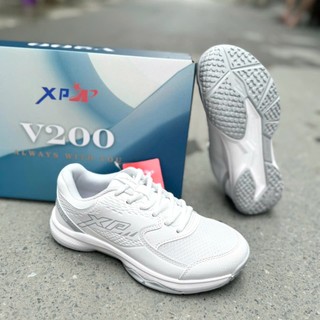 Giày XP V200 Trắng (Giày cầu lông, bóng chuyền, pickleball nam nữ)