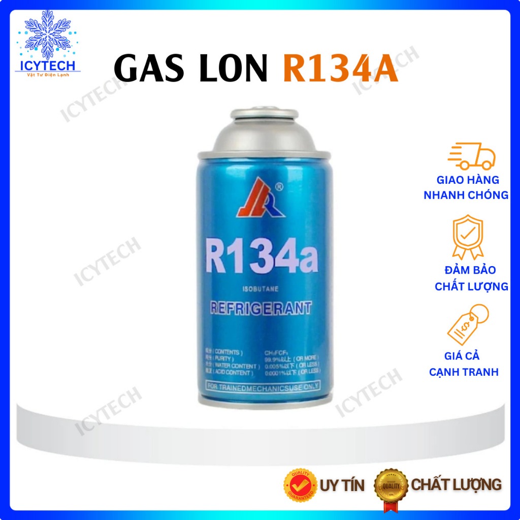Ga lon R134a bổ sung cho tủ lạnh và máy lạnh trọng lượng 240g - ICYTECH